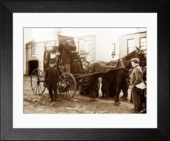 Framed Print : Travelling dentist, May Fair, Ballyclare, Ireland in 1883 Framed Print : Travelling dentist, May Fair, Ballyclare, Ireland in 1883