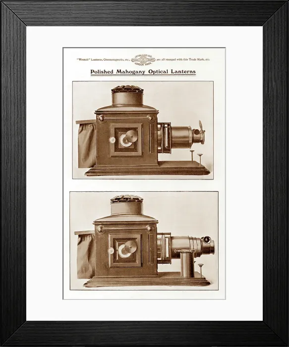 Framed Print : Wrench mahogany magic lantern projector Framed Print : Wrench mahogany magic lantern projector