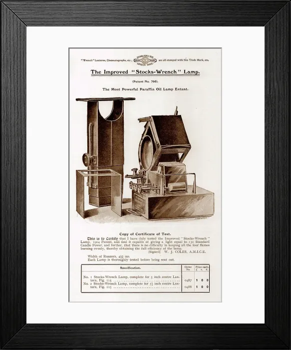 Framed Print : Stocks lamp for magic lantern projector Framed Print : Stocks lamp for magic lantern projector