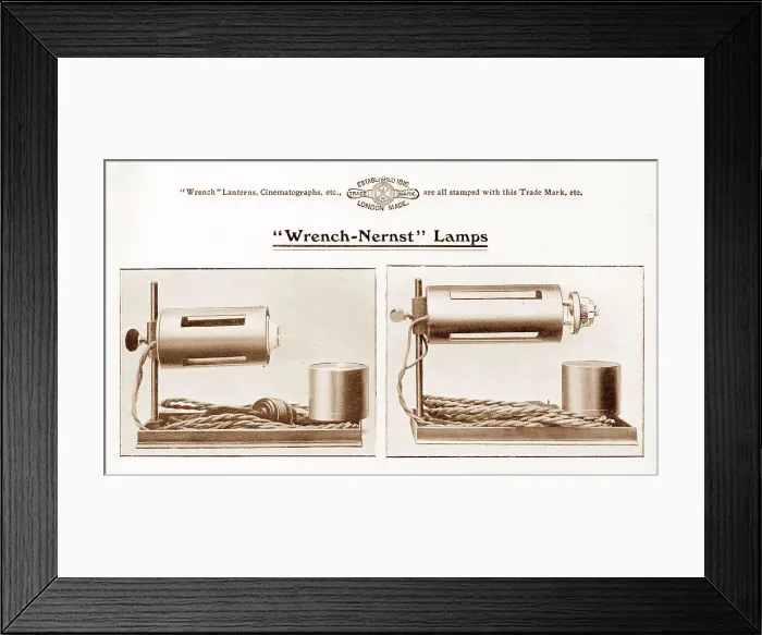 Framed Print : Wrench Nernst lamp for magic lantern projector Framed Print : Wrench Nernst lamp for magic lantern projector