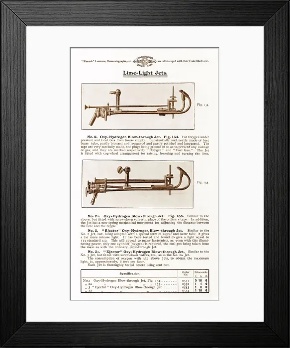 Framed Print : Wrench limelight jets for magic lantern projector Framed Print : Wrench limelight jets for magic lantern projector