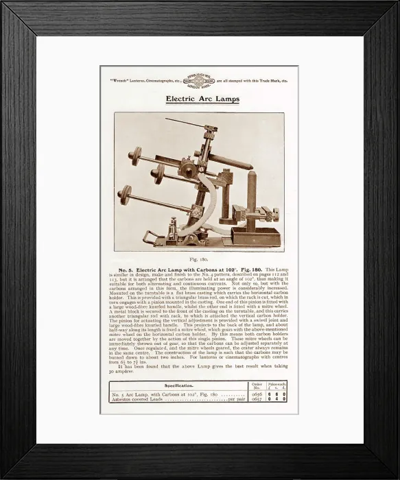 Framed Print : Wrench carbon arc lamp for magic lantern projector Framed Print : Wrench carbon arc lamp for magic lantern projector