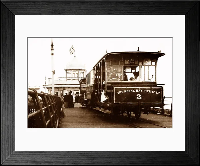 Framed Print : Herne Bay Pier tramway, probably early 1900s Framed Print : Herne Bay Pier tramway, probably early 1900s