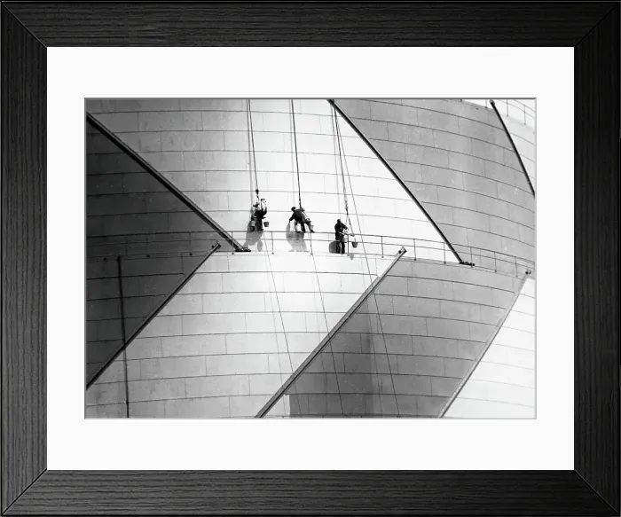 Framed Print : Painting a gasometer probably 1920s