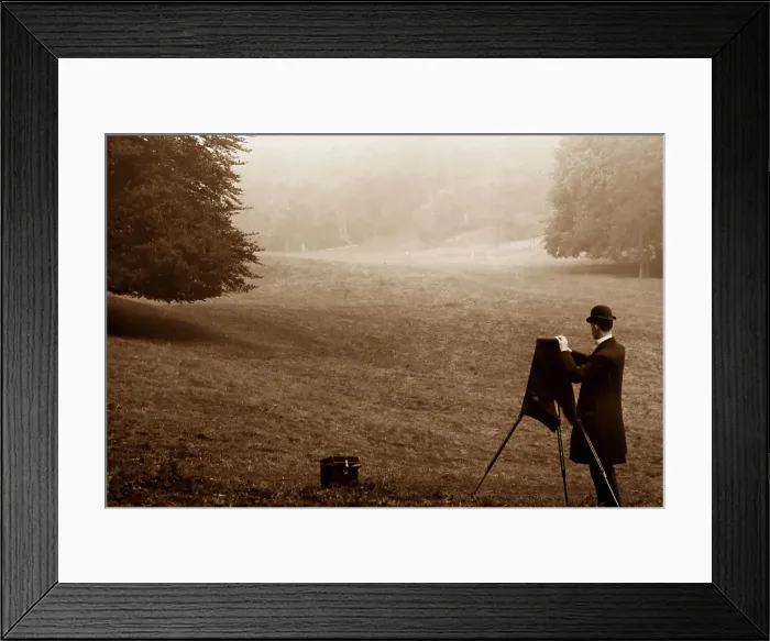 Framed Print : Photographer in Knole Park, Sevenoaks, Victorian period Framed Print : Photographer in Knole Park, Sevenoaks, Victorian period