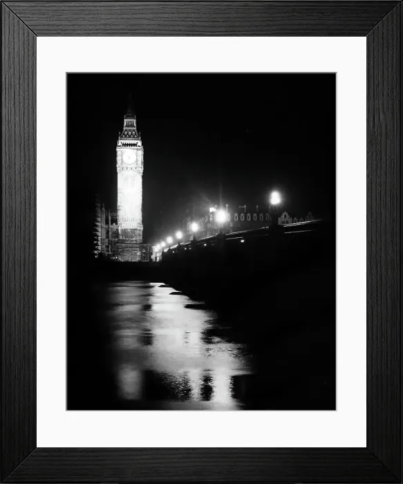 Framed Print : Westminster Bridge and Big Ben, London, probably 1920s Framed Print : Westminster Bridge and Big Ben, London, probably 1920s