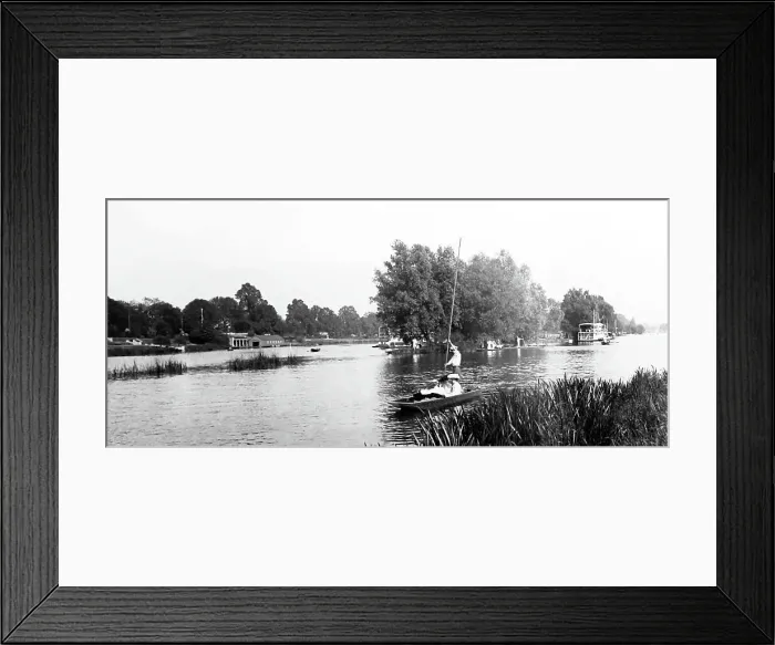 Framed Print : On the River Thames at Hampton Reach, Victorian period Framed Print : On the River Thames at Hampton Reach, Victorian period