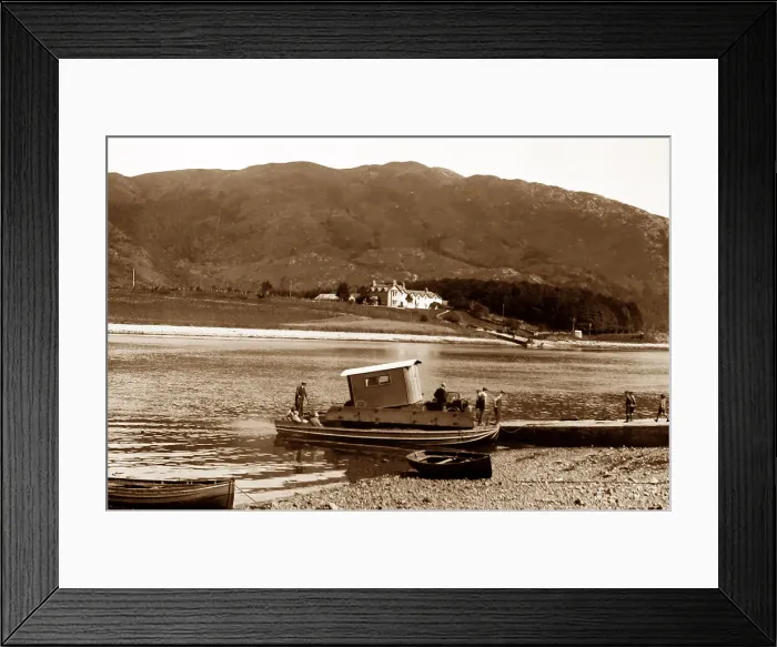 Framed Print : Ballachulish Car Ferry with car and caravan Framed Print : Ballachulish Car Ferry with car and caravan
