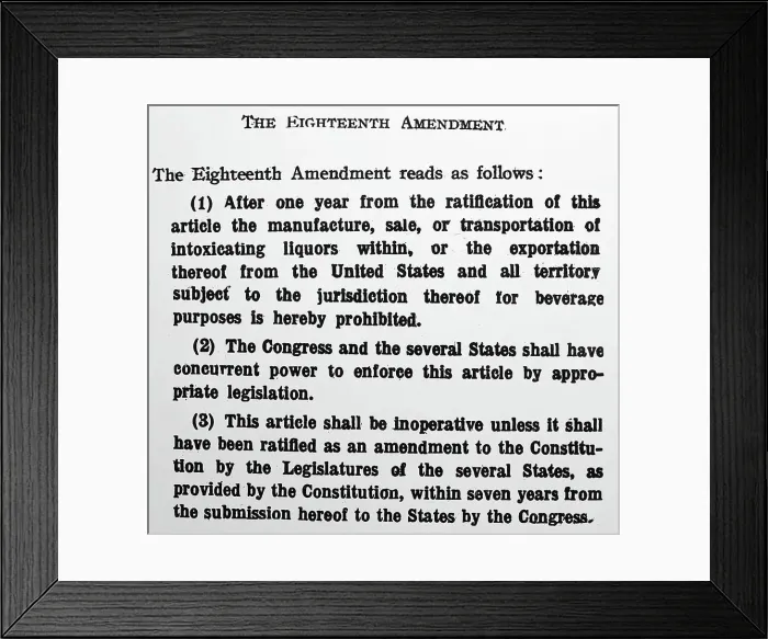 Framed Print : Prohibition message, the Eighteenth Amendment Framed Print : Prohibition message, the Eighteenth Amendment