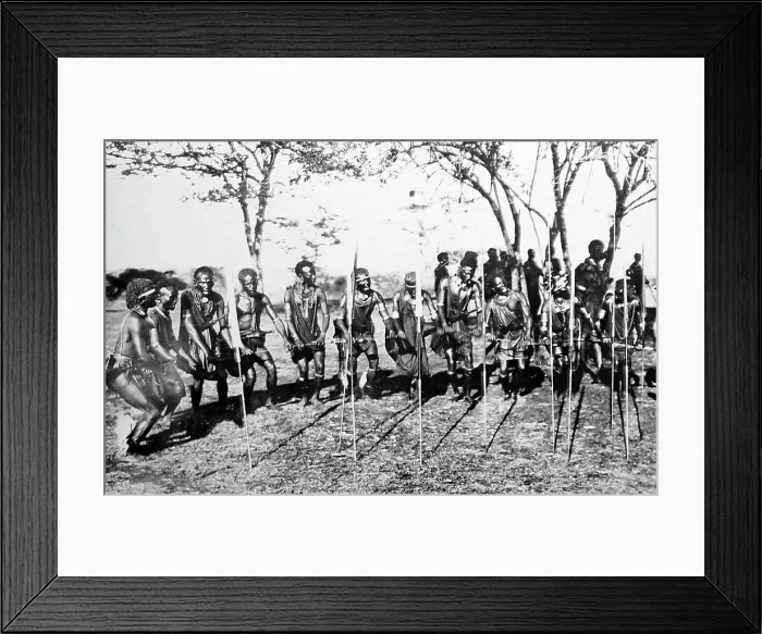 Framed Print : Maasai dance, Africa, early 1900s Framed Print : Maasai dance, Africa, early 1900s