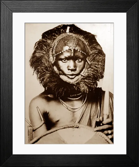Framed Print : Maasai Warrior, Africa, Victorian period Framed Print : Maasai Warrior, Africa, Victorian period