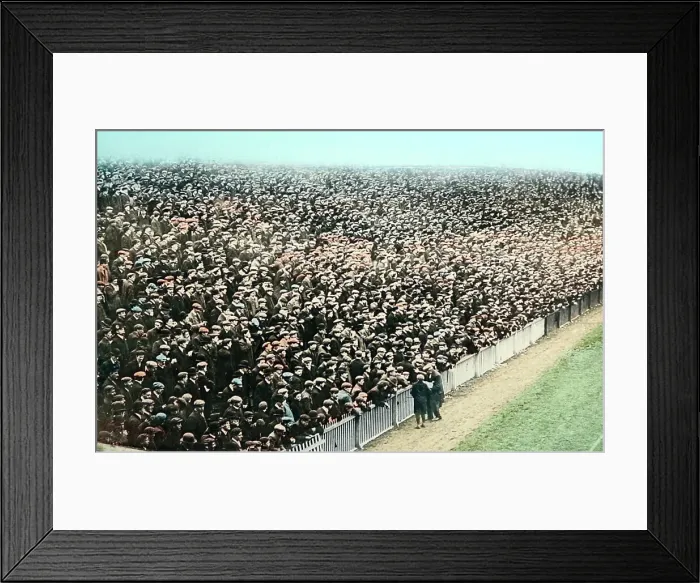 Framed Print : Football match crowd, early 1900s Framed Print : Football match crowd, early 1900s