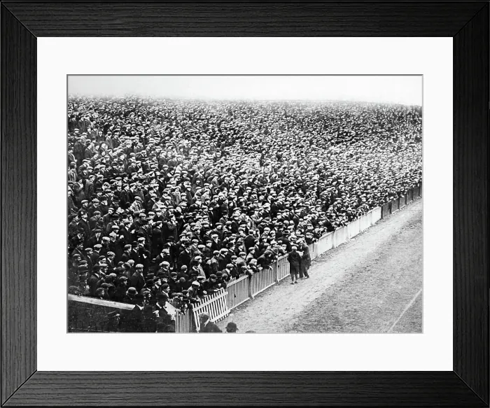 Framed Print : Football match crowd, early 1900s Framed Print : Football match crowd, early 1900s