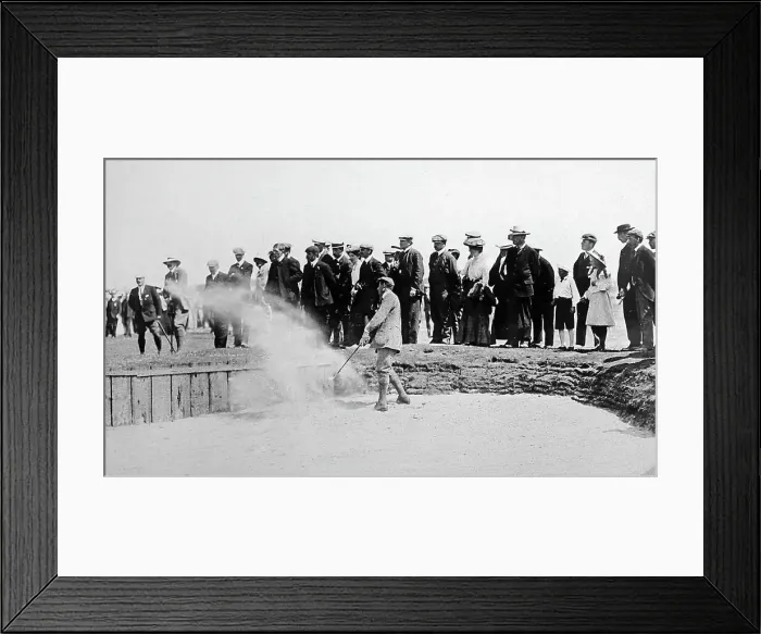 Framed Print : Golf bunker action photo, early 1900s Framed Print : Golf bunker action photo, early 1900s