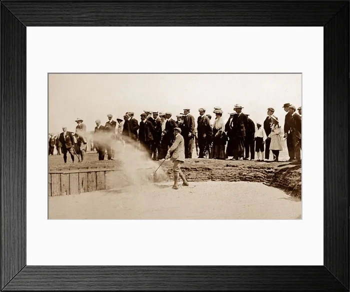 Framed Print : Golf bunker action photo, early 1900s Framed Print : Golf bunker action photo, early 1900s