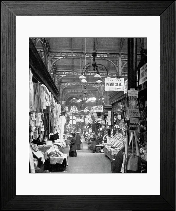 Framed Print : Bradford - Market Hall interior Framed Print : Bradford - Market Hall interior