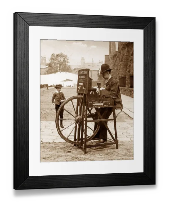 Framed Print : Bradford Cutler knife and scissor sharpener Framed Print : Bradford Cutler knife and scissor sharpener