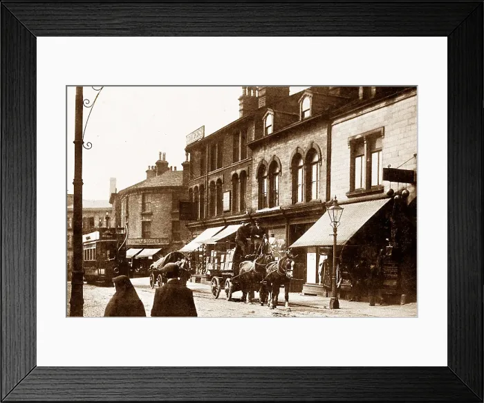 Framed Print : Wharfe Street, Sowerby Bridge, early 1900s Framed Print : Wharfe Street, Sowerby Bridge, early 1900s