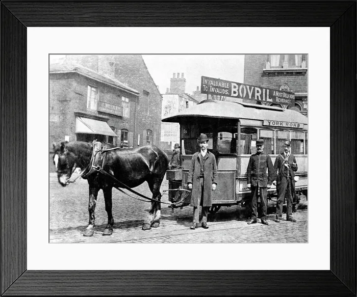 Framed Print : Leeds York Road - horse-drawn tram Framed Print : Leeds York Road - horse-drawn tram