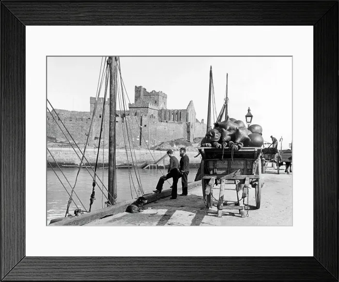 Framed Print : Peel - Isle of Man - Quayside and Castle Framed Print : Peel - Isle of Man - Quayside and Castle