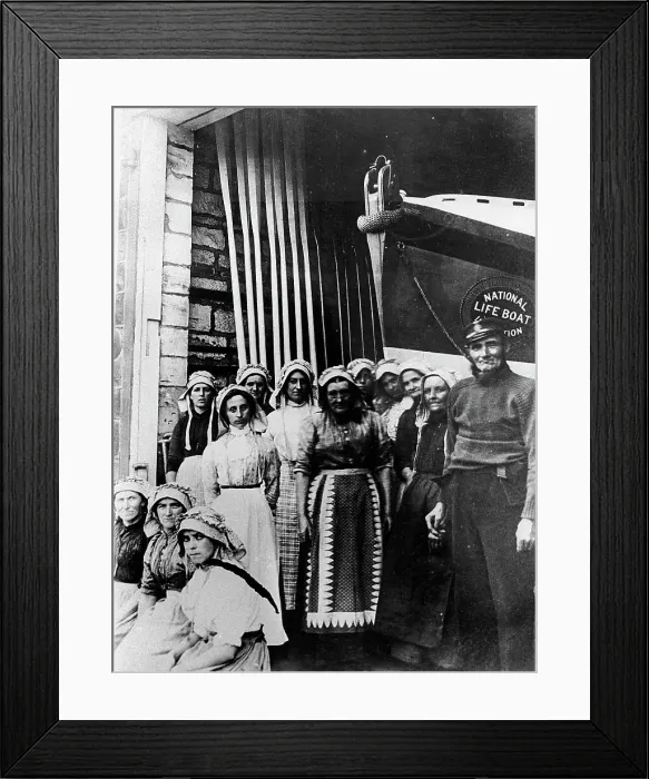 Framed Print : Runswick Bay - Lifeboat Wives Framed Print : Runswick Bay - Lifeboat Wives