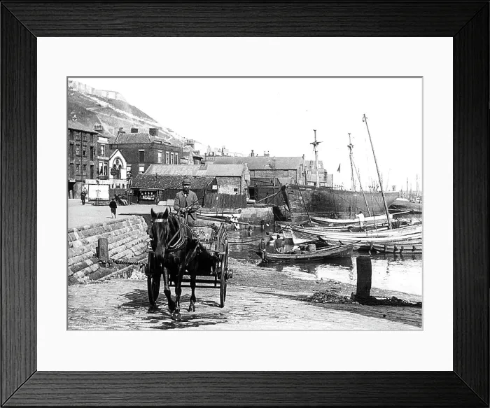 Framed Print : Docks Scarborough dated 1893 Framed Print : Docks Scarborough dated 1893