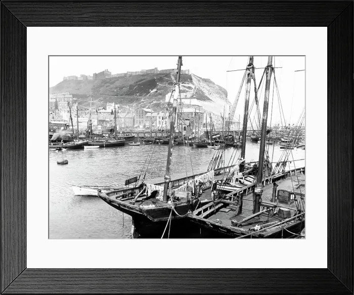 Framed Print : Docks Scarborough Castle Hill Framed Print : Docks Scarborough Castle Hill