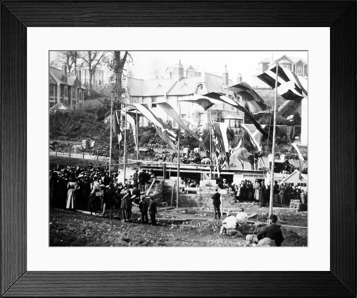 Framed Print : Cockington Church laying foundation stone Framed Print : Cockington Church laying foundation stone