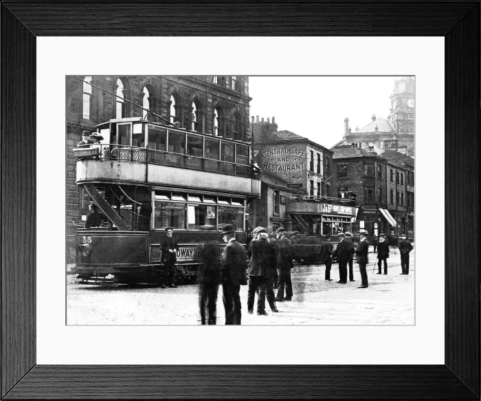 Framed Print : Dewsbury - Market Place - Tram Terminus Framed Print : Dewsbury - Market Place - Tram Terminus