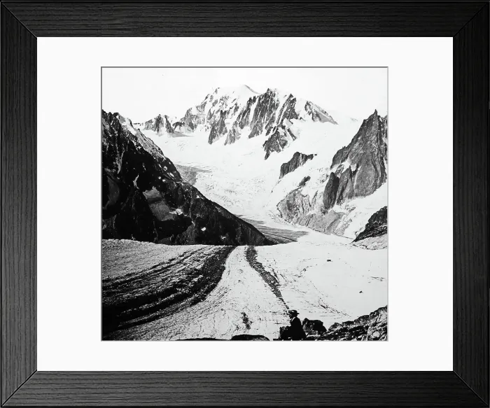 Framed Print : Mont Blanc from Le Jardin, Victorian period Framed Print : Mont Blanc from Le Jardin, Victorian period