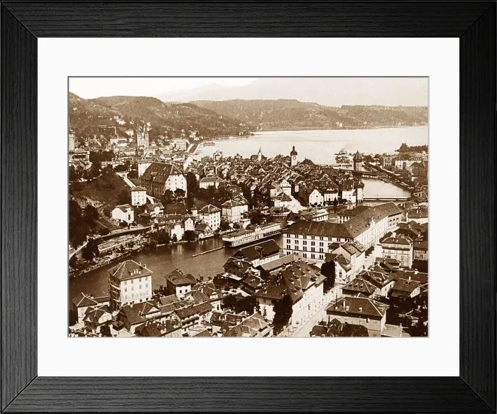Framed Print : Lucerne, Switzerland, Victorian period Framed Print : Lucerne, Switzerland, Victorian period