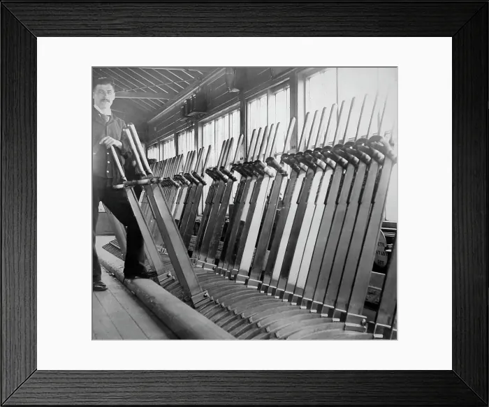 Framed Print : Signal box, early 1900s