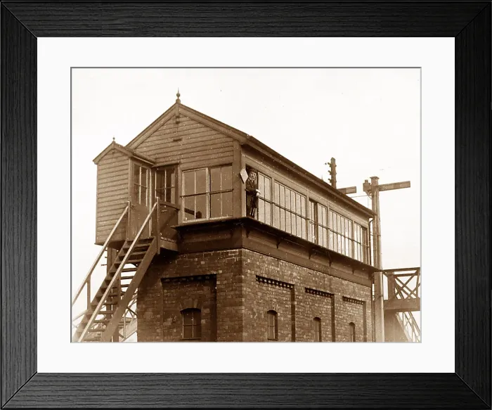 Framed Print : Railway signal box at Colwich, Staffordshire, early 1900s Framed Print : Railway signal box at Colwich, Staffordshire, early 1900s