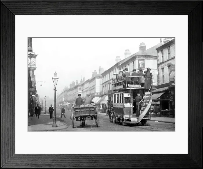 Framed Print : Horse tram, Wavertree Road, Liverpool, early 1900s Framed Print : Horse tram, Wavertree Road, Liverpool, early 1900s