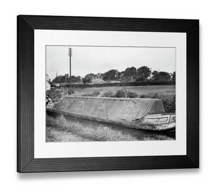 Framed Print : Working narrow boat at Colwich, early 1900s Framed Print : Working narrow boat at Colwich, early 1900s