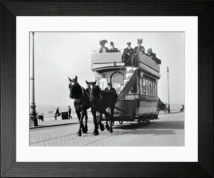 Framed Print : Horse tram, Blackpool, Victorian period Framed Print : Horse tram, Blackpool, Victorian period