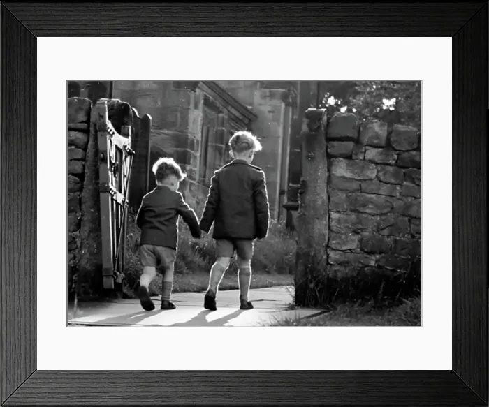 Framed Print : Brothers holding hands in the 1930s Framed Print : Brothers holding hands in the 1930s