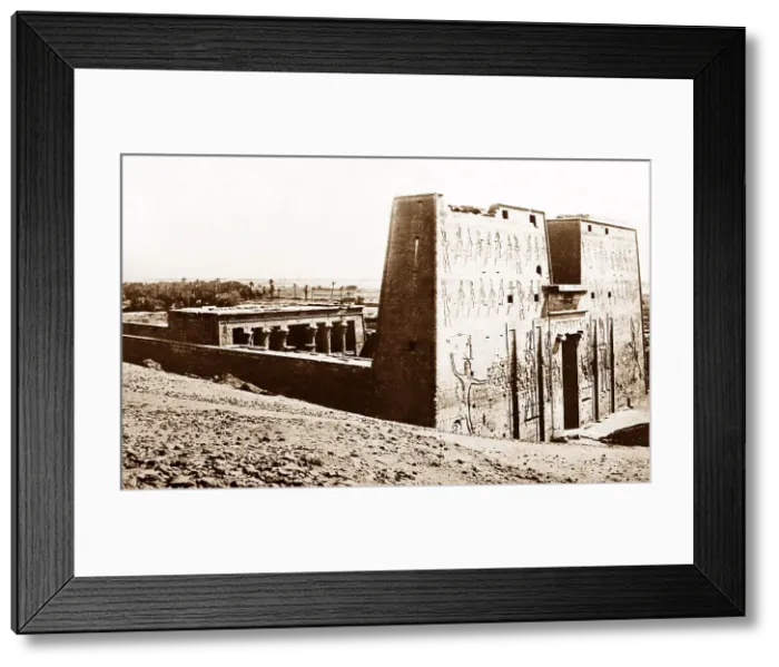 Framed Print : Temple of Horus, Edfu, Victorian period Framed Print : Temple of Horus, Edfu, Victorian period