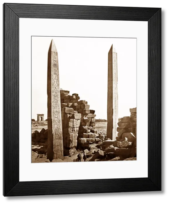 Framed Print : Obelisks at Luxor, Egypt, Victorian period Framed Print : Obelisks at Luxor, Egypt, Victorian period