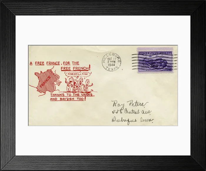 Framed Print : Envelope, A Free France, for the Free French, WW2 Framed Print : Envelope, A Free France, for the Free French, WW2