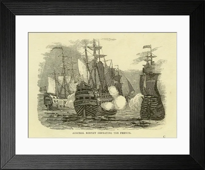 Framed Print : Admiral Rodney defeats French navy, Battle of the Saintes Framed Print : Admiral Rodney defeats French navy, Battle of the Saintes