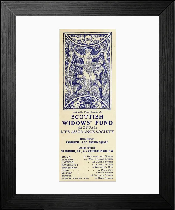Framed Print : Advertising bookmark, May, designed by Walter Crane Framed Print : Advertising bookmark, May, designed by Walter Crane