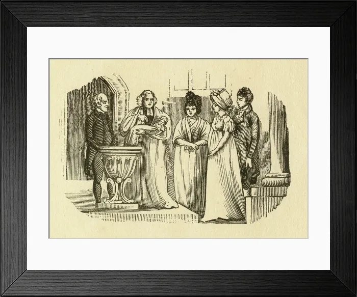 Framed Print : Church Christening scene Framed Print : Church Christening scene