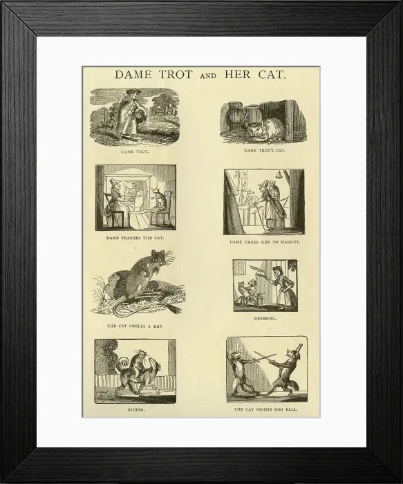 Framed Print : Dame Trot and Her Cat Framed Print : Dame Trot and Her Cat