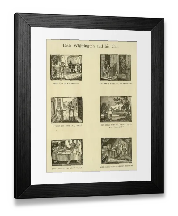 Framed Print : Dick Whittington and His Cat, pantomime Framed Print : Dick Whittington and His Cat, pantomime