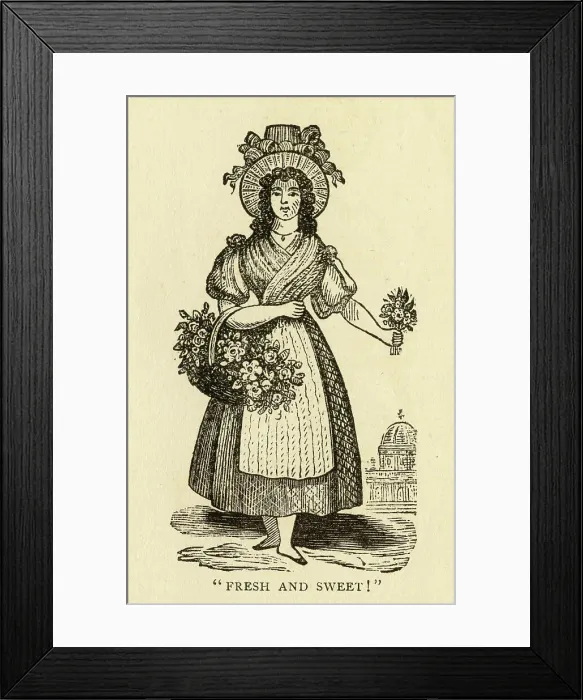 Framed Print : Fresh and Sweet! Flower seller, Cries of London Framed Print : Fresh and Sweet! Flower seller, Cries of London