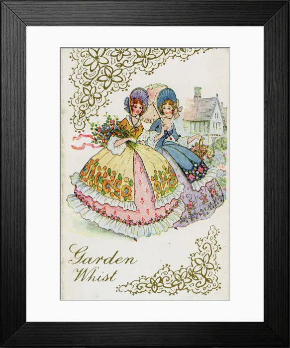 Framed Print : Garden Whist playing cards scorecard Framed Print : Garden Whist playing cards scorecard