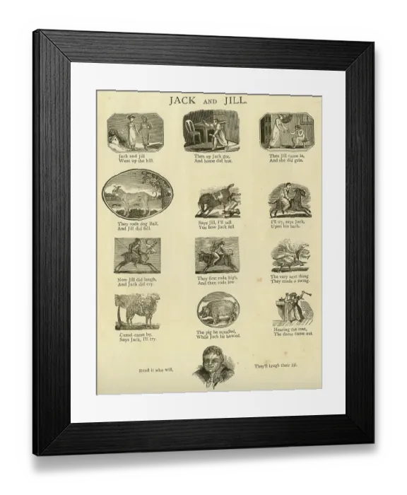 Framed Print : Jack and Jill, nursery rhyme scenes Framed Print : Jack and Jill, nursery rhyme scenes