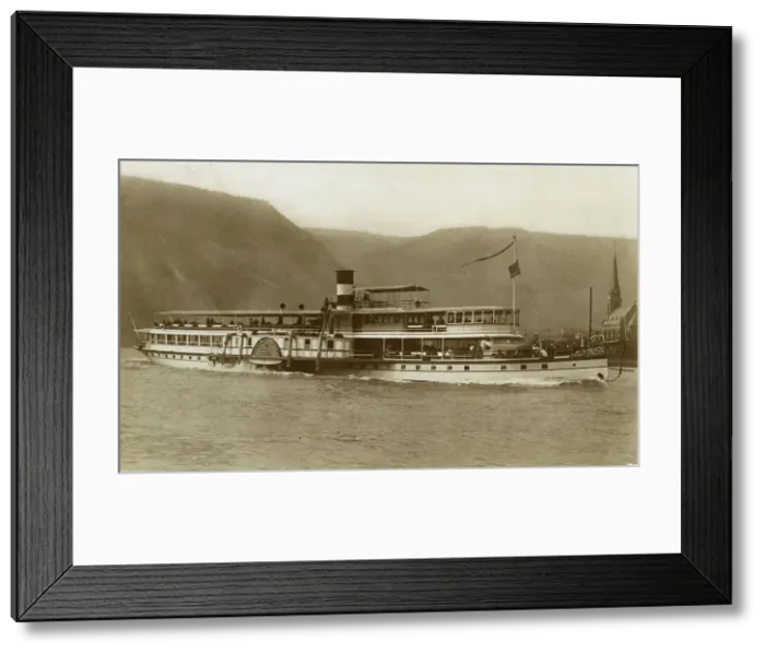 Framed Print : Cologne to Dusseldorf paddle steamer boat Framed Print : Cologne to Dusseldorf paddle steamer boat