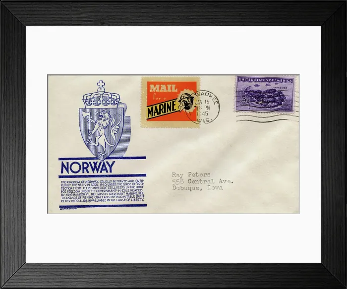 Framed Print : Norway Fight for Freedom, WW2 Mail for a Marine Framed Print : Norway Fight for Freedom, WW2 Mail for a Marine